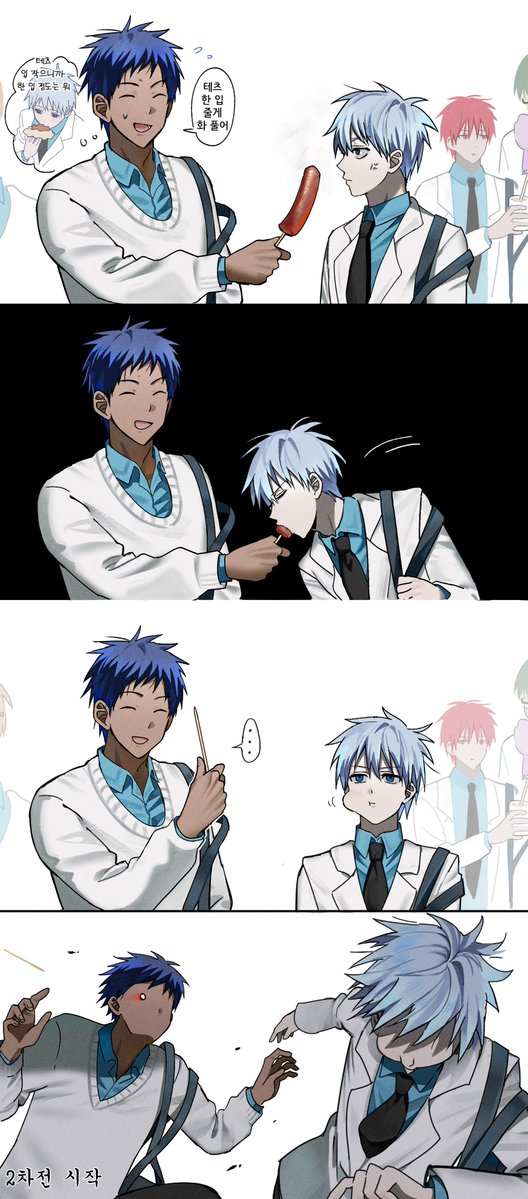 Vanilla_kurx17's tweet image. 쿠농 싸운 청흑 [패러디]