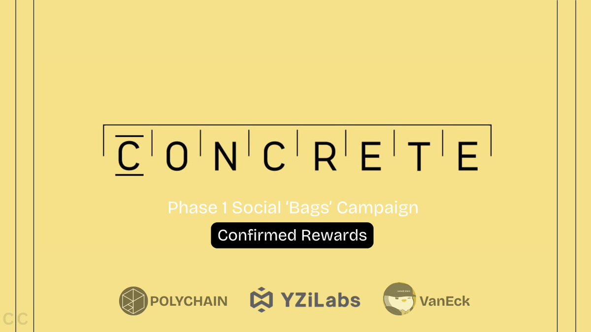 cryptocrocks's tweet image. ⚡️Quick guide on @ConcreteXYZ Phase 1 Campaign

💸Raised : $17M
🦾Backed : @yzilabs @polychain more (S-Tier)
💯Free

🤔Concrete is a hub and spoke DeFi yield infra powering secure yields and new on-chain derivatives across EVM/SVM/Move-VM

Simple Steps to Join Phase 1 :

💙🔁