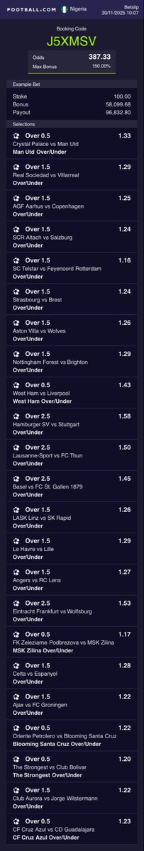 RealTMPunts's tweet photo. J5XMSV

Team to Score, Over 1.5 and Over 2.5 https://t.co/8b4oRrLeuG