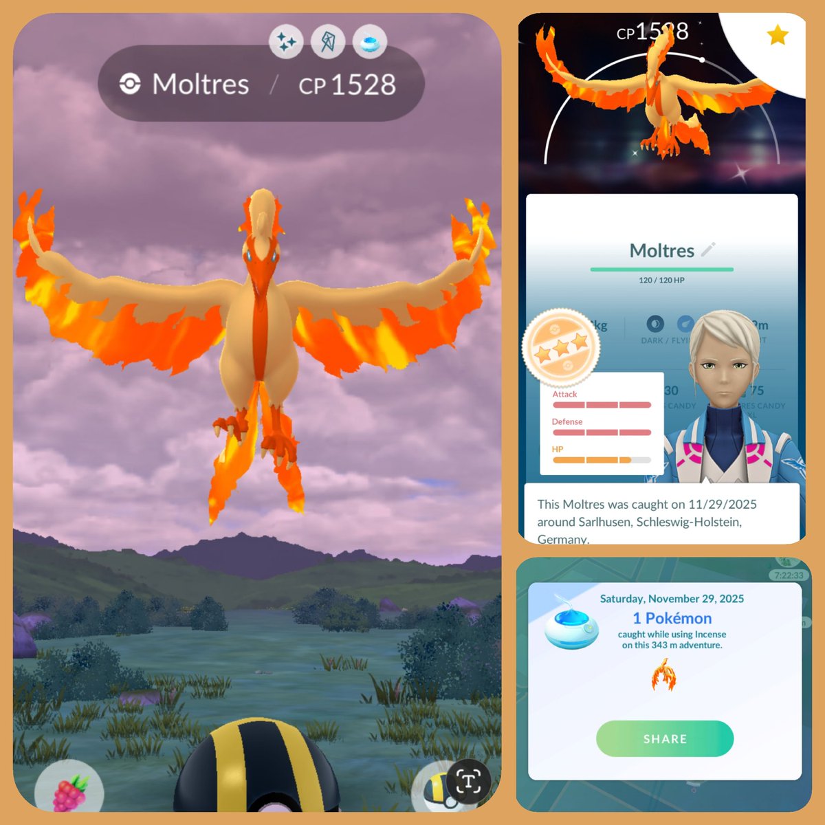 What would you say the odds are you catching a Shiny Galarian Moltres with almost perfect IV'S on the 1rst spawn of your daily incense? 1/10000000000...???
#Pokemongo #PokemonGOApp #ShinyPokemon #Shiny #Shinyhunt