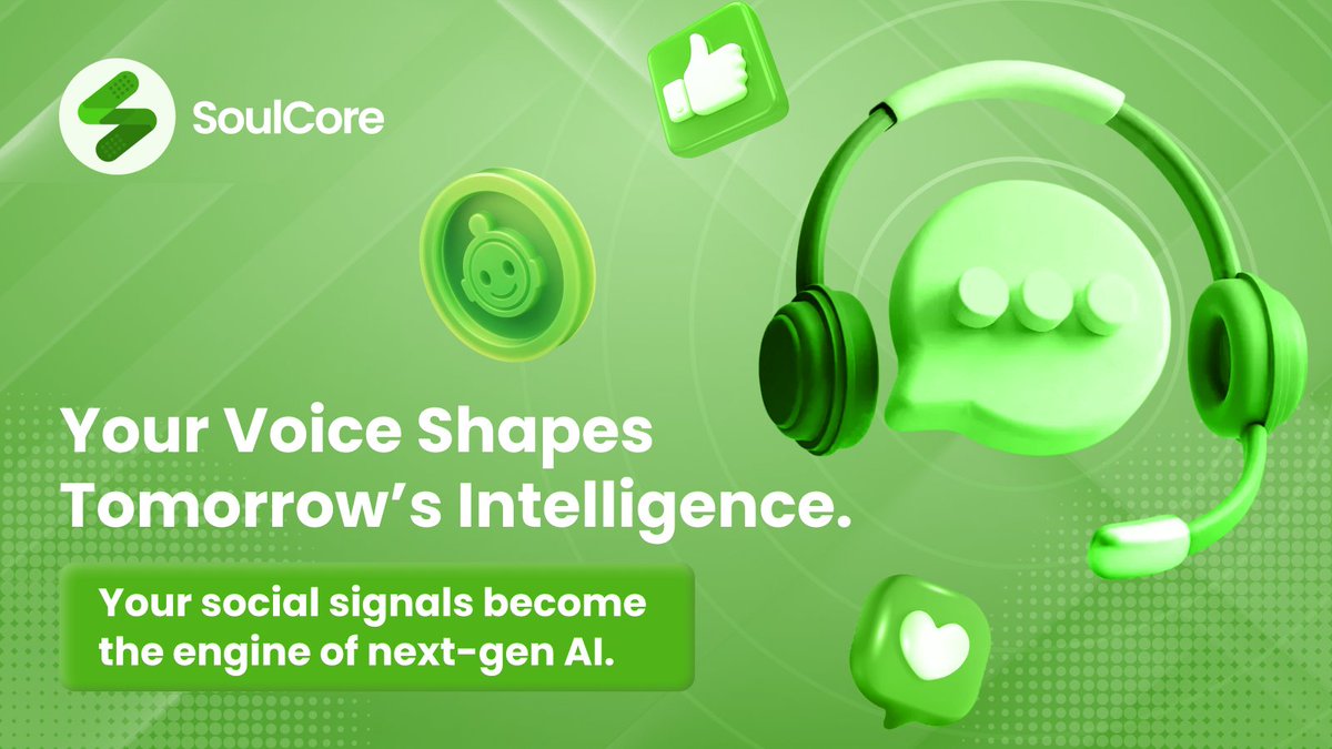 SoulCoreWeb3's tweet image. 👀 #SoulCore — Where Your Social Voice Trains the Next Generation of AI

A new era of SocialFi is here: one where your posts, reactions, and creativity don’t just disappear into algorithms — they become the fuel of decentralized intelligence.

SoulCore transforms social behavior…