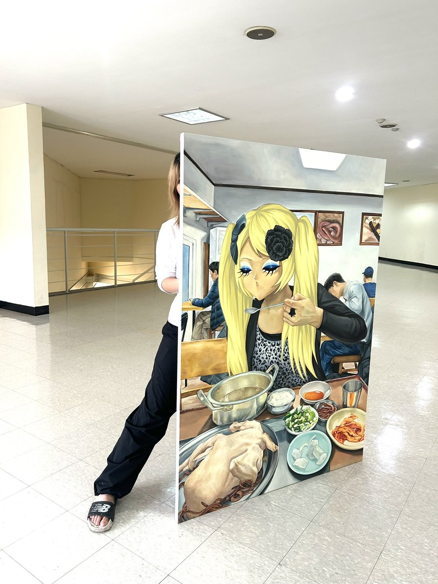 지렁이 백숙, 2025, Oil on canvas, 162.2cm x 112.1cm