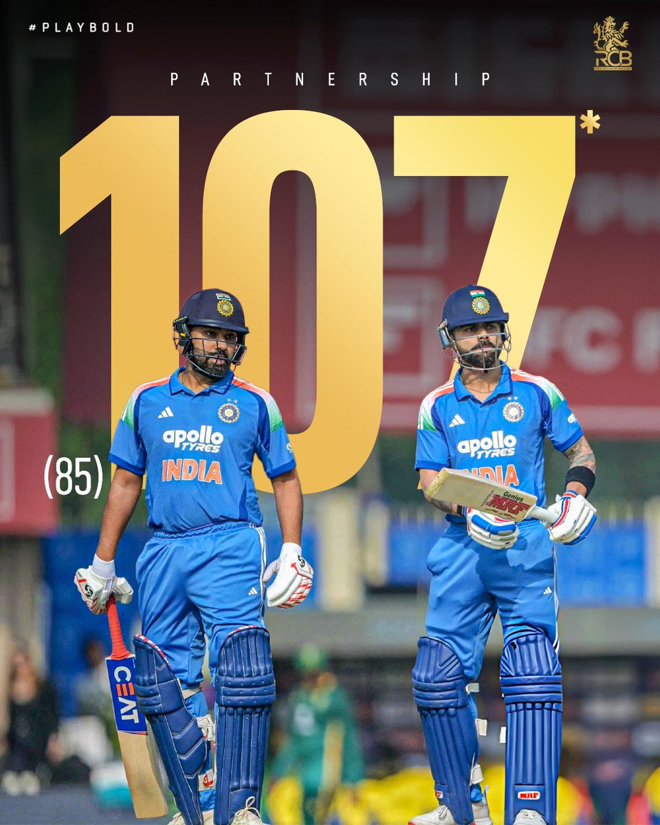 RCBTweets's tweet image. After 392 appearances together, “still got it I guess” 👀

💯 Century-Partnership Numero: 2️⃣0️⃣ 🤯🤯🤯🤯🤯

#PlayBold #ನಮ್ಮRCB️ #INDvSA