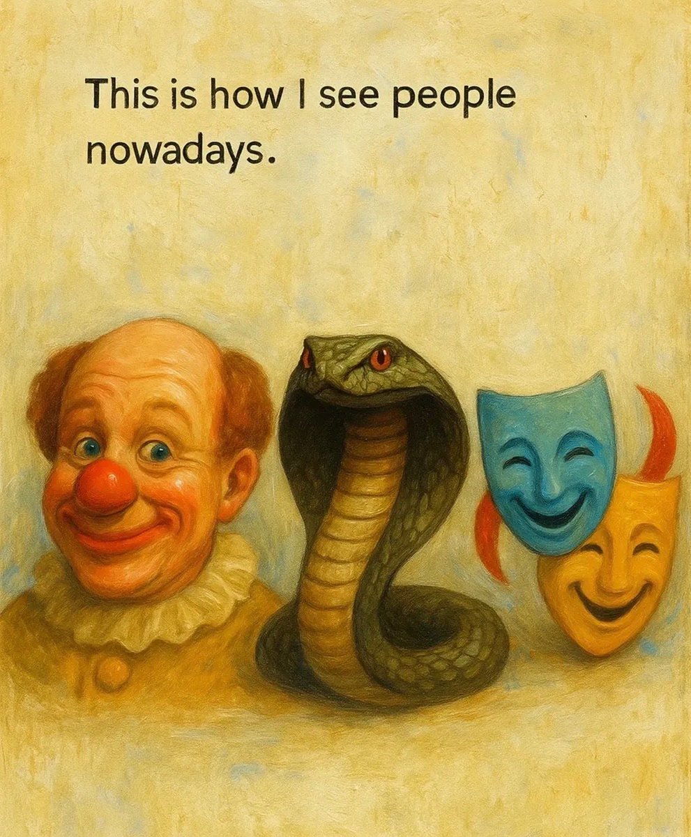 RottenPeach999's tweet photo. This is how I see me and Ozzie. he’s the clown, I’m the snake, and we both try to mask who we really are https://t.co/7L1Tdl9lAp