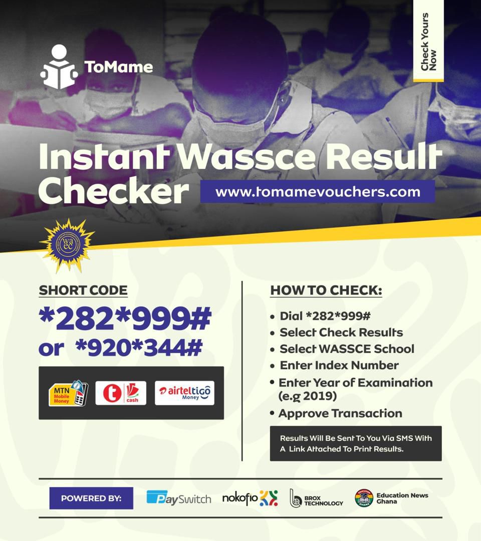 Prince__Enock's tweet image. Your WASSCE results are just one step away. Let ToMaMe handle it. #CheckWassceWithToMaMe