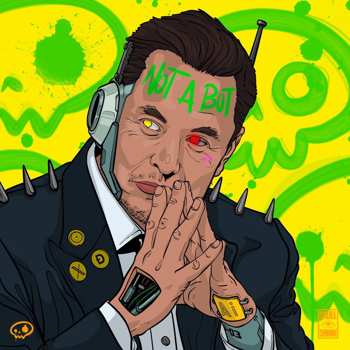 SkullShaman's tweet photo. What do you think? 
@elonmusk 

A bot or not a bot?

12h Auction!
20$💧Starting Bid!

Link below⬇️👇 https://t.co/P1xCXIPIgg