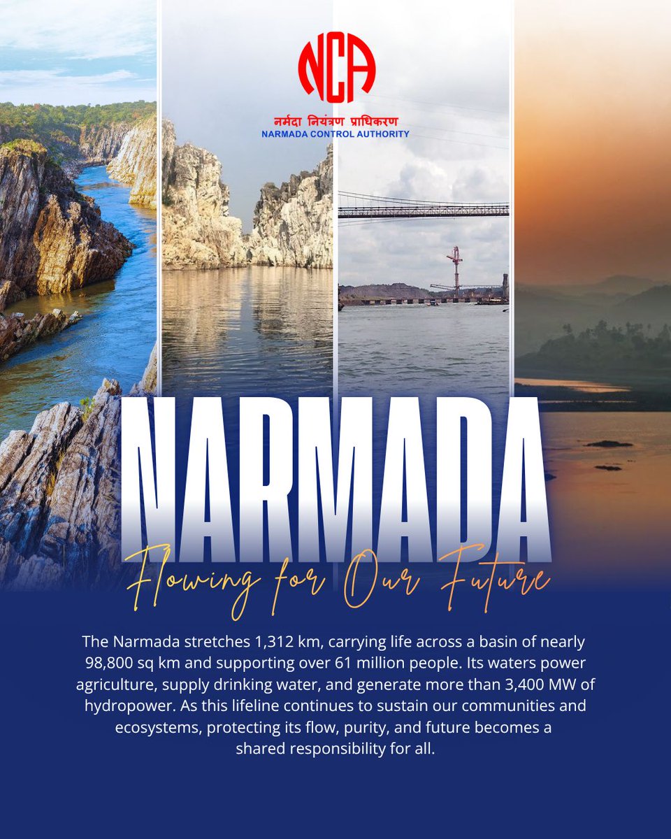 NCA_Indore's tweet image. The Narmada River sustains our present and safeguards our future; therefore, its preservation constitutes our fundamental responsibility.