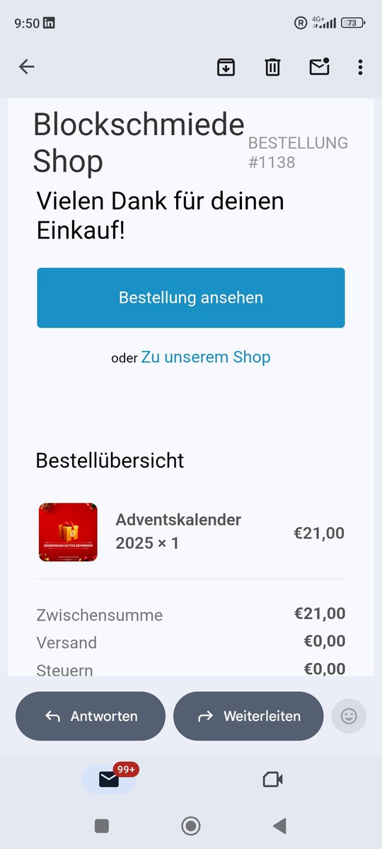 Letzte Chance!
Ein Adventskalender für alle <a href="/Bitcoin/">Bitcoin</a> /er und die die es noch werden wollen. 
Schaut gerne bei <a href="/Blockschmiede21/">Blockschmiede</a> vorbei. Hinter jedem Türchen die Chance auf einmalige Gewinne und gleichzeitig gutes tun.