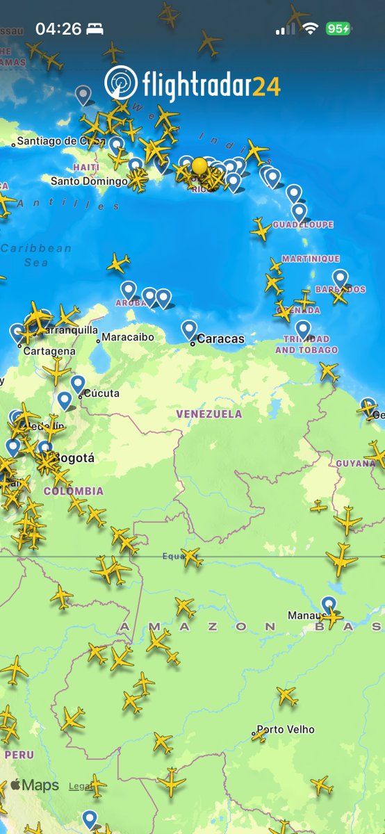 SamBoyd's tweet image. The people have listened. Planes are diverting around Venezuela airspace
