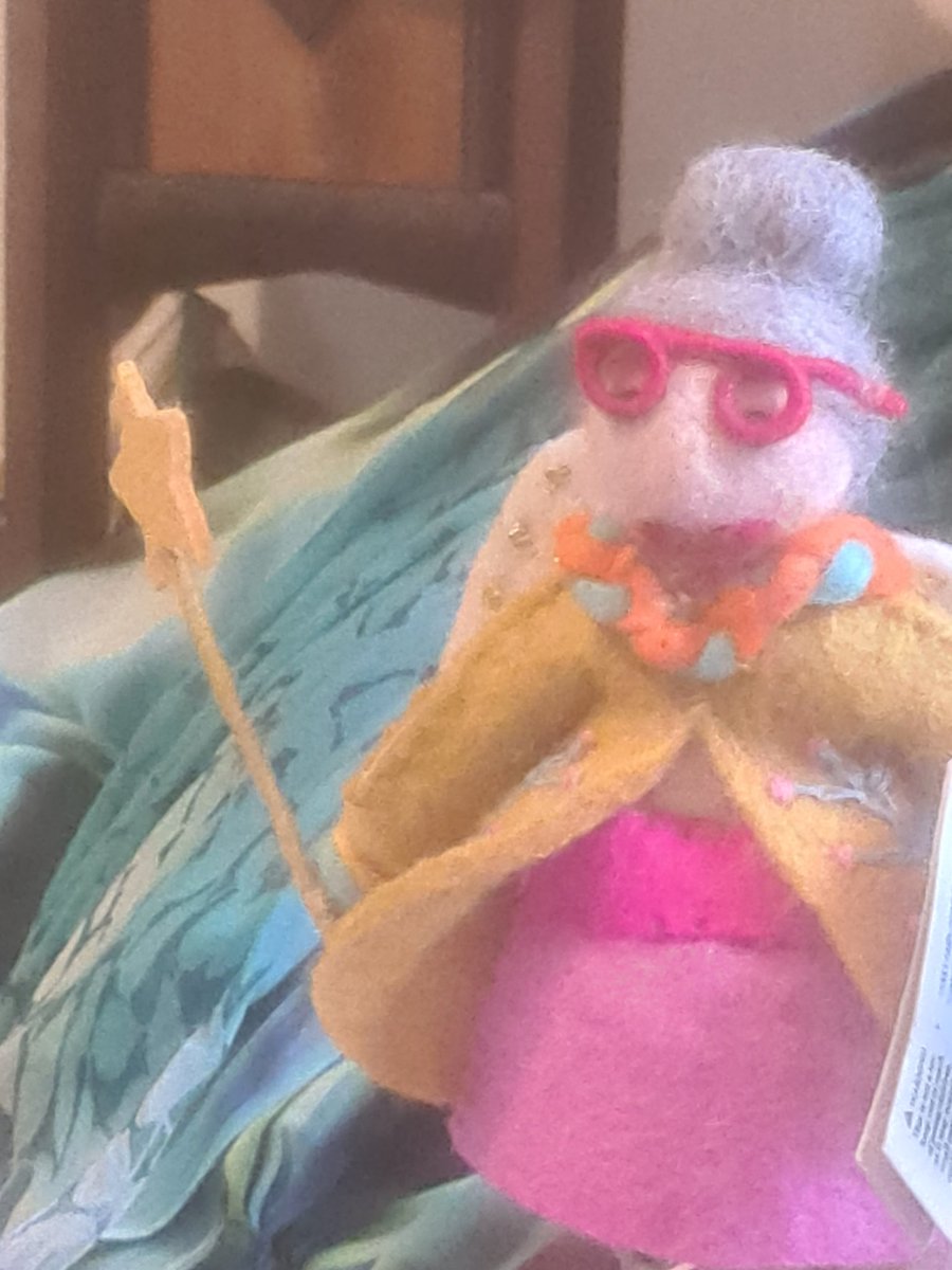 gnome_alice's tweet image. From 2 years ago. This gift arrived in the post, created by a dear friend. A &apos;fairy grandmother&apos;  tree-topper. 
#Christmasgifts
#ChristmasDecorations