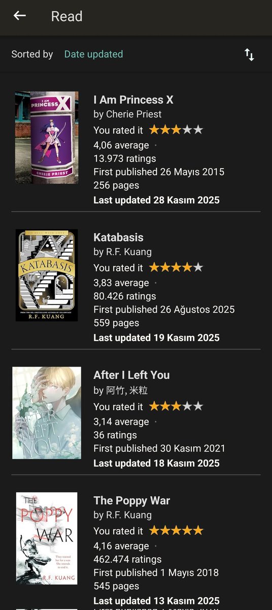 Benim kasım okumları, az okudum yine malesef 
3 kitap+1 Webtoon