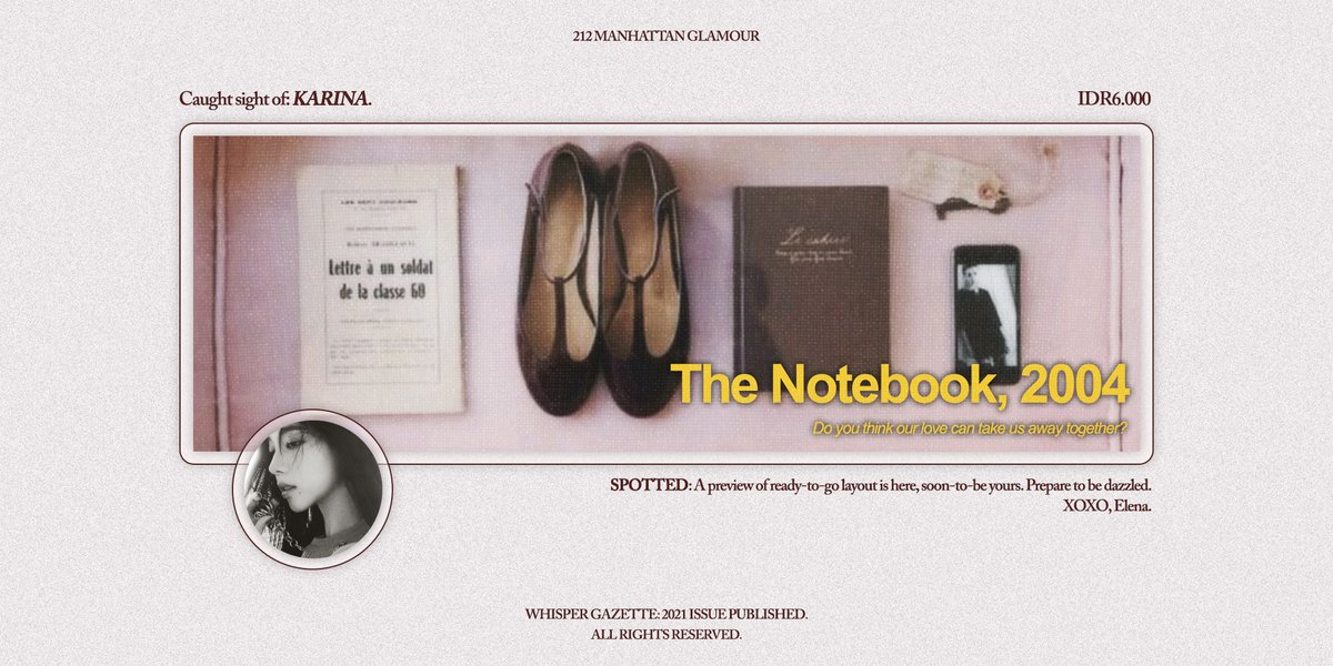 four pieces layout of monocle! the muses are jennie, gawon, wonyoung &amp; karina. #zonauang
