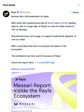 .<a href="/RaylsLabs/">Rayls</a> just announced on their CoinMarketCap community page that the TGE is happening on Monday, and I honestly couldn’t be more excited.