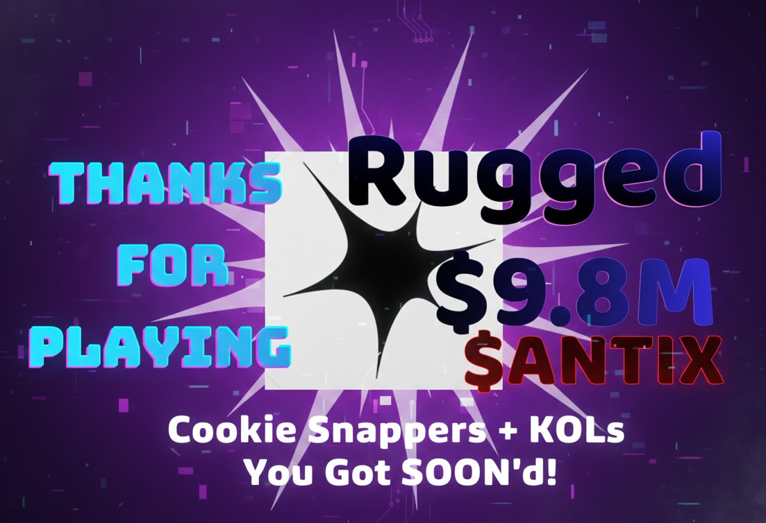 CREATORS ARE EXPOSED

After the spectacular failures of $TEN and $ANTIX, we can't fully blame the platforms, but we absolutely can demand better from <a href="/cookiedotfun/">Cookie DAO 🍪</a>. Our reputation, time, and effort are being staked against projects that vanish.

- Stop Gambling Creator