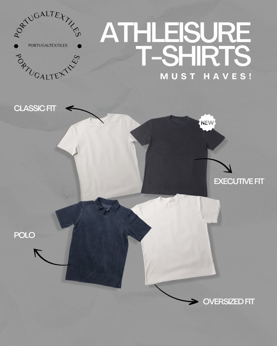FASHIONNETWORKP's tweet image. ATHLEISURE CLASSIC CUSTOM T-Shirts combine premium Portuguese manufacturing with sustainable, high-quality 100% Organic Cotton fabrics. Fully customizable for your brand: comfort, fit, and style made to last.
Made in Portugal. Designed for you.
LOW MOQ, MORE THAN +3000 COLORS