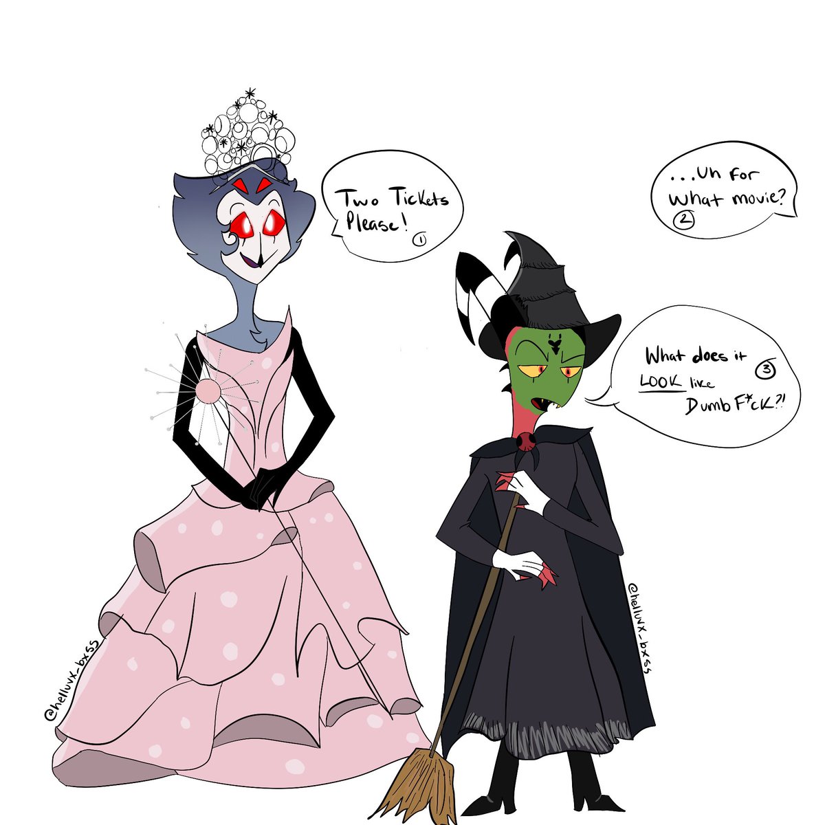 Happy (late) Wicked Month 🩷💚
I know for a fact that Stolas would suggest the idea but Blitz would get the costumes 
#WickedForGood #Stolitz #HelluvaBoss