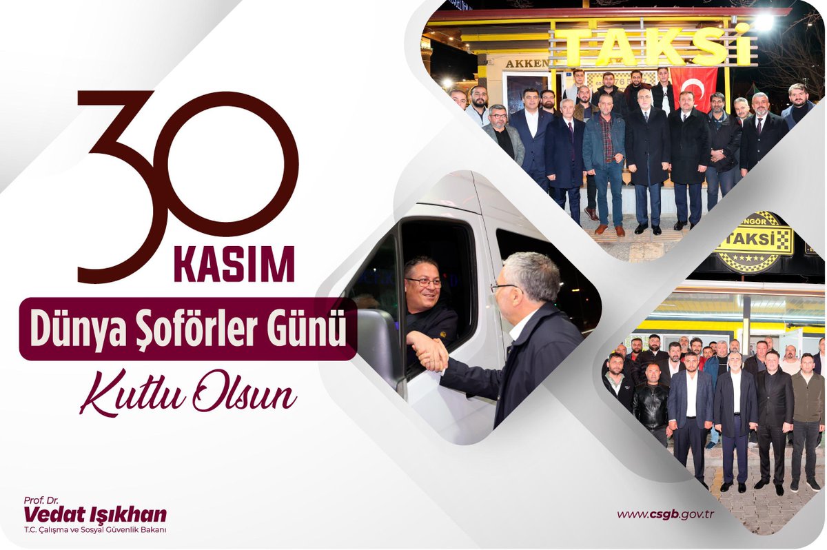 Emeğiyle çalışan her bir şoför kardeşime kazasız, belasız yolculuklar diliyorum. 

Yolunuz açık, kazancınız bereketli olsun.🛣️🚛🚕 

📍30 Kasım #DünyaŞoförlerGünü