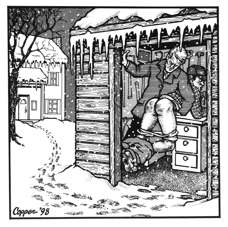 A Naughty Boy Taken to the Woodshed, Even in Winter by Copper ❄️