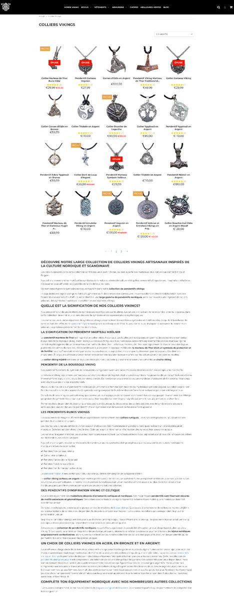 Botstartt's tweet image. Les pages collections sont des machines à ranker.

Exemple : la page &quot;Colliers Vikings&quot;
→ H1 optimisé
→ Grille de produits
→ Puis un énorme bloc de texte : signification, symbolique, conseils...

Ce n&apos;est pas une catégorie. C&apos;est un guide d&apos;achat déguisé.