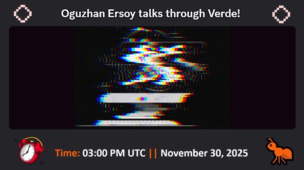 Phat8Web3's tweet image. Don&apos;t forget that today we will have an event at Gensyn Stage: Oguzhan Ersoy takes us through the recent Verde research paper (👉blog.gensyn.ai/verde-verifica…).

⏰Time: 03:00 PM UTC || November 30, 2025
📍Venue: Gensyn Stage
📍Link event: discord.com/events/8529324…

@gensynai @gensyn_hub