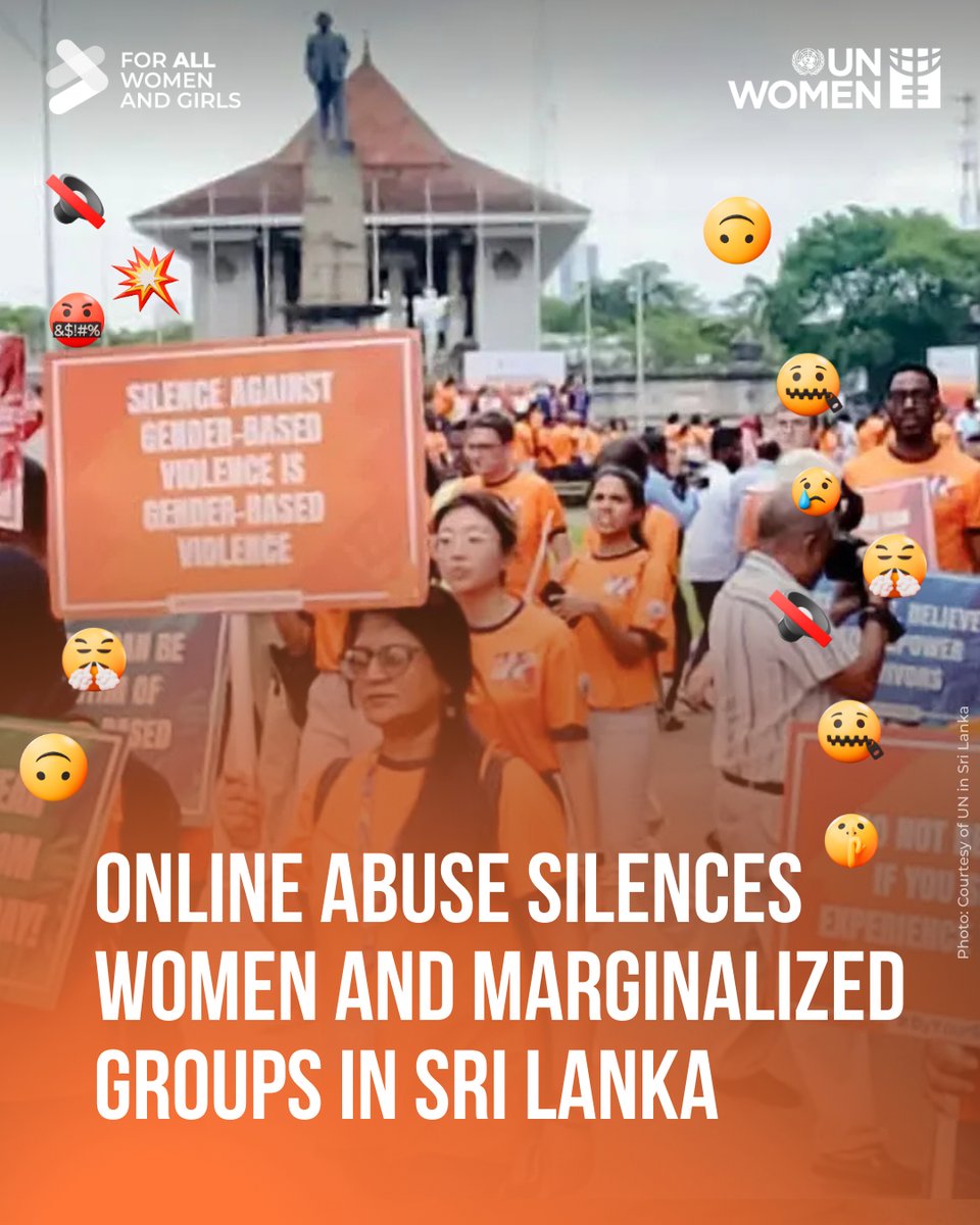 unwomenasia's tweet image. Online abuse in #SriLanka is forcing many women, girls &amp;amp; marginalized communities out of digital spaces, warns a new study by @unwomenSriLanka &amp;amp; @UNFPASriLanka. 
Story: unwo.men/u3Lv50XzwXu 

#16Days #NoExcuse

@generation_sl | @SriLankaCERT_CC | @UNSriLanka 🇱🇰