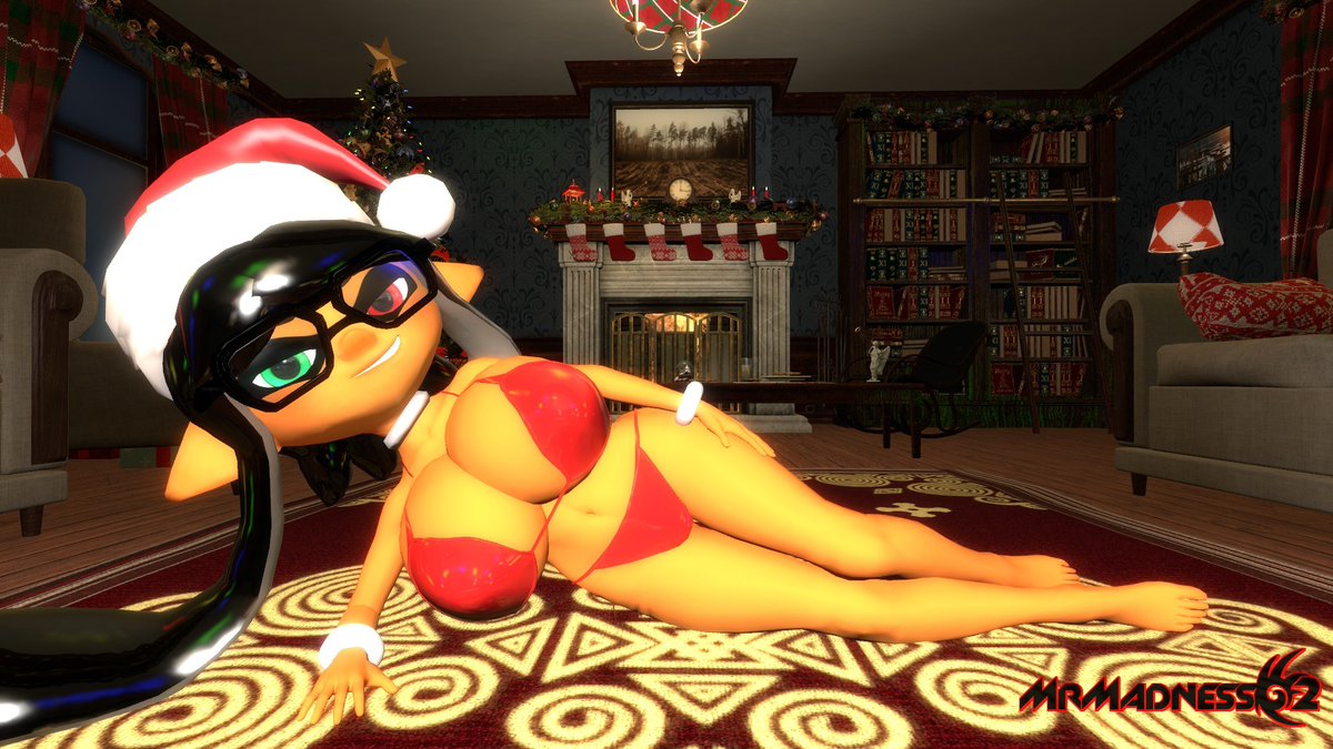 MrMadness02's tweet image. Madness wasted no time decorating her house, then putting on her best outfit for the approaching Christmas. #Splatoon