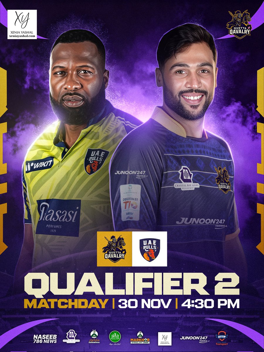Big game energy. Qualifier 2 mode activated.
Let’s go, Qavalry! ⚔️ 🔥

#QuettaQavalry #BornToConquer #AbuDhabiT10 #QQvUB