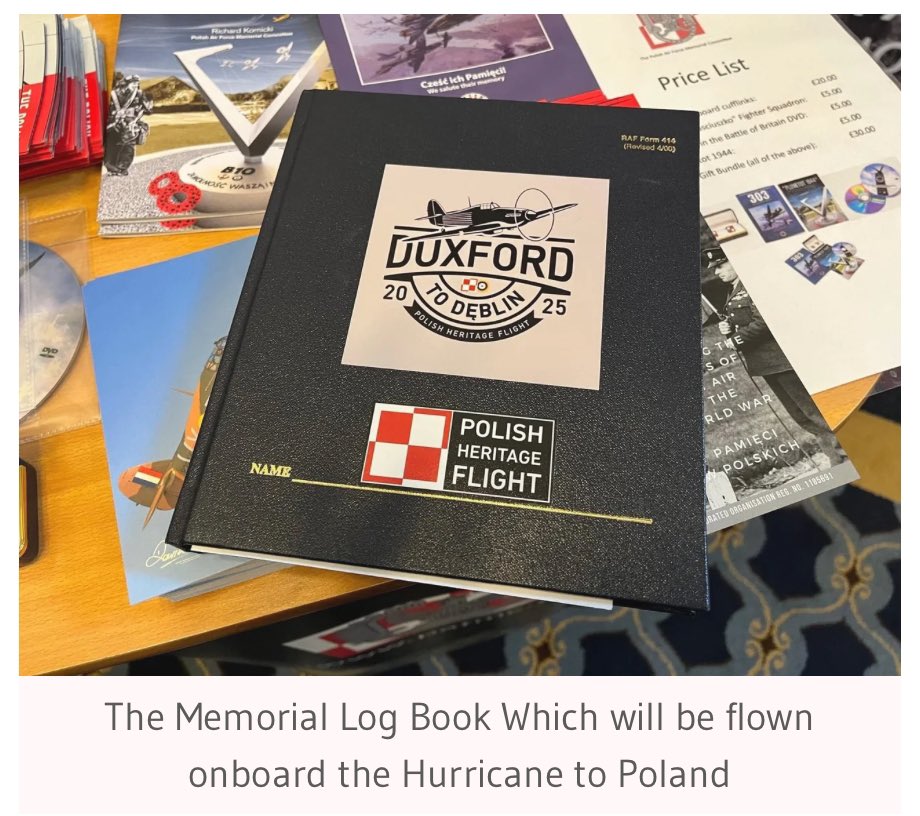 You can leave your message or dedication on the 🇬🇧Duxford to Dęblin🇵🇱 Just Giving page and each one will be hand written into this special Pilots Log Book and flown onboard the Hurricane to Poland in August 2026!

justgiving.com/campaign/duxfo…