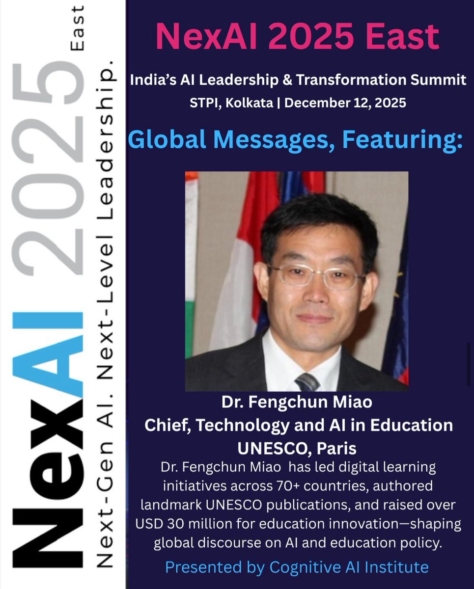 sumeyyekubradgl's tweet photo. At NexAI 2025 East, we’re bringing global research perspectives into the conversation on AI in Education &amp; Research — a space that is evolving faster than most institutions can adapt.

#Kolkata #India #AIED #AI 
#EğitimdeYapayZeka https://t.co/Mo8TeDrYlb