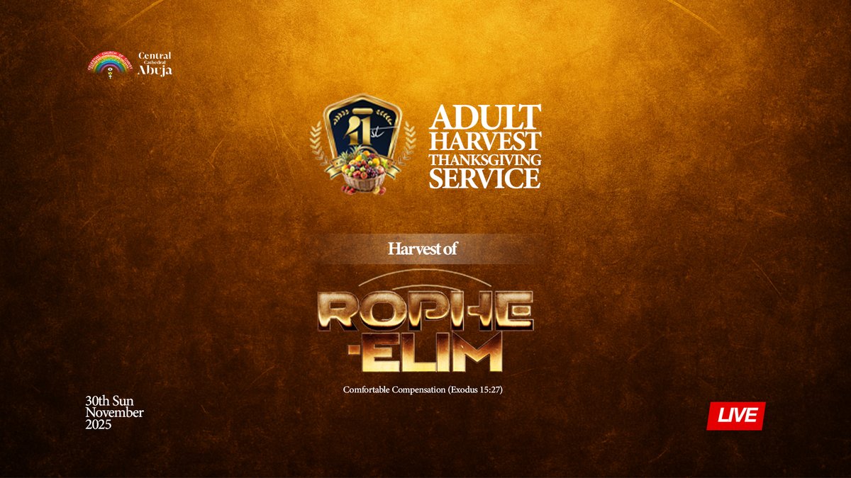ccc_centralcath's tweet photo. JOIN THE 2025 ADULT HARVEST THANKSGIVING SERVICE LIVE ON:

YOUTUBE:
https://t.co/XHIhnP2iko

FACEBOOK:
https://t.co/0dBCnyQ2MK

HAPPY 41ST ADULT HARVEST OF ROPHE-ELIM https://t.co/GtSu7J7aIm