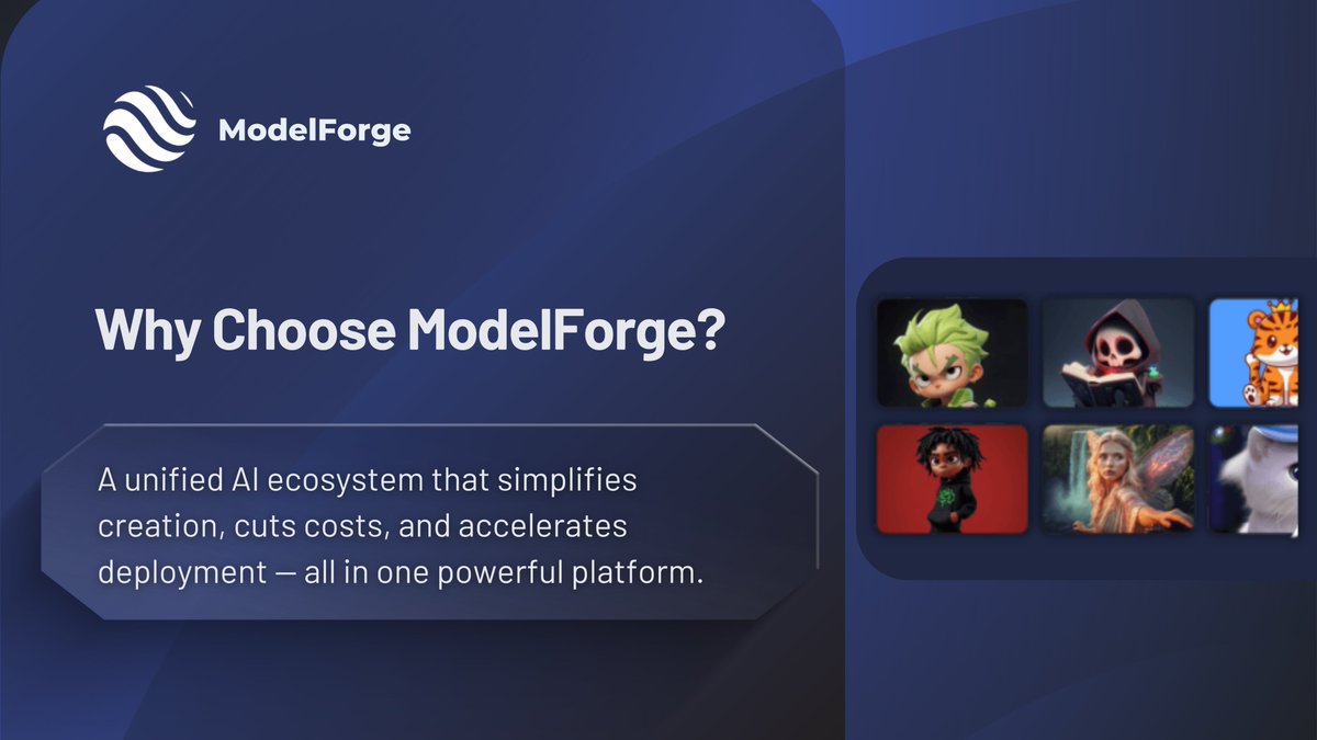 Model_Forge's tweet image. 🚀 Why ModelForge?

AI shouldn&apos;t feel scattered. ModelForge unifies your entire workflow — from data to deployment — into one seamless ecosystem for creators, teams, and enterprises.

⚡ What makes it stand out?
✅ All pro tools in one platform
✅ Train models with your own data…