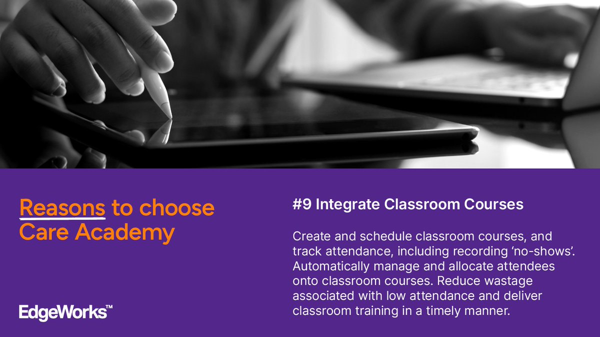Edgeworks's tweet image. Invite, track and record attendance for all your virtual and face-to-face classroom sessions #socialcaretraining
