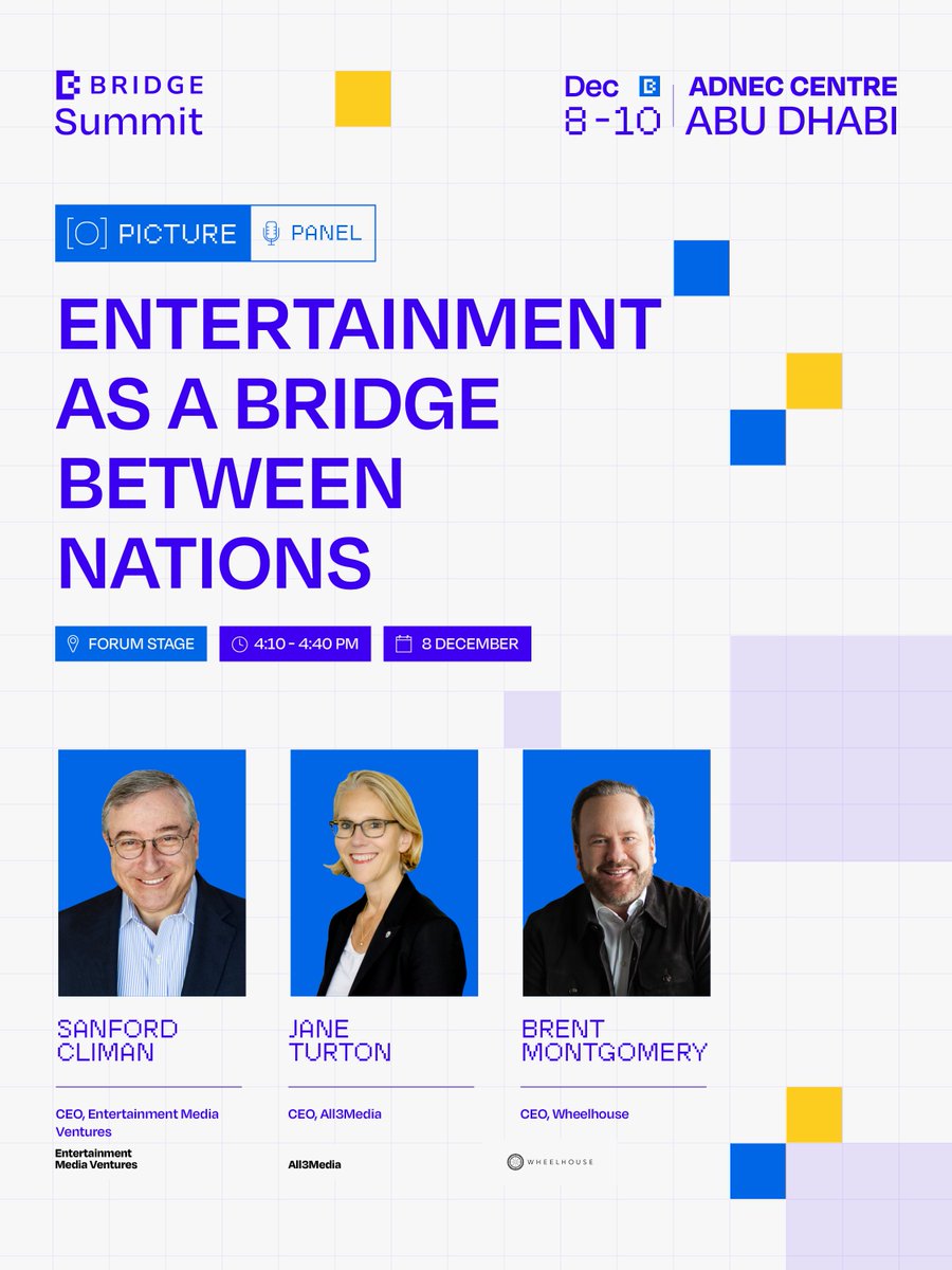 WMediaBridge's tweet image. Bridging soft power with shared culture.

From film and music to viral creators, entertainment has become one of the most powerful diplomatic tools of our time. This session explores how media industries and governments can use cultural storytelling to shape global perception…