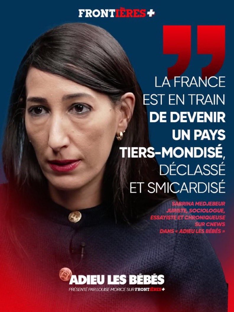 PsyGuy007's tweet image. 🚨 🇫🇷 Sabrina Medjebeur : « C’est très inquiétant, la France est en train de devenir un pays tiers-mondisé, déclassé et smicardisé ».

🗳️ Êtes-vous d’accord avec elle ?

🅰️. OUI
🅱️. NON