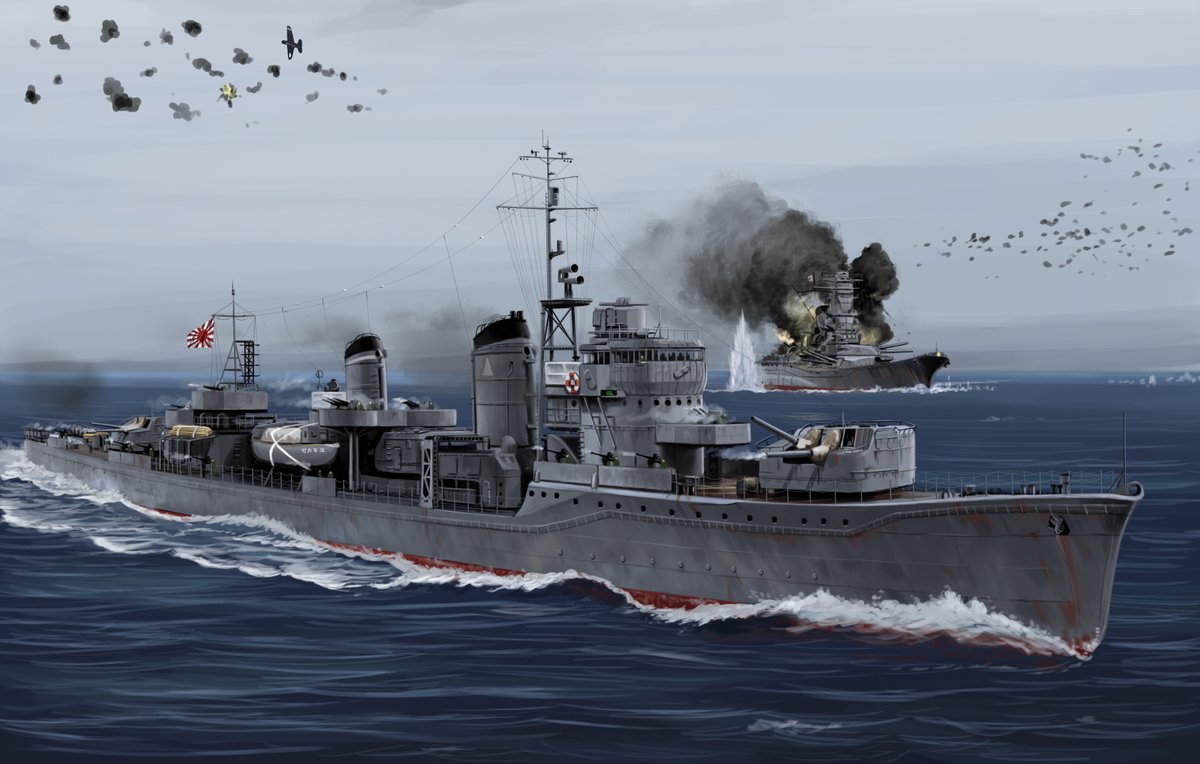 USAS_WW1's tweet image. #SundayFunday #navy #models #雪風: The very famous IJN Yukikaze fought at Java Sea, Midway, Santa Cruz, Guadalcanal, Leyte, Okinawa, etc., etc. Sank 1 destroyer, helped sink 3 destroyers; damaged 2 destroyers and 3 light cruisers. In movies, she even helped kill Godzilla! 1/