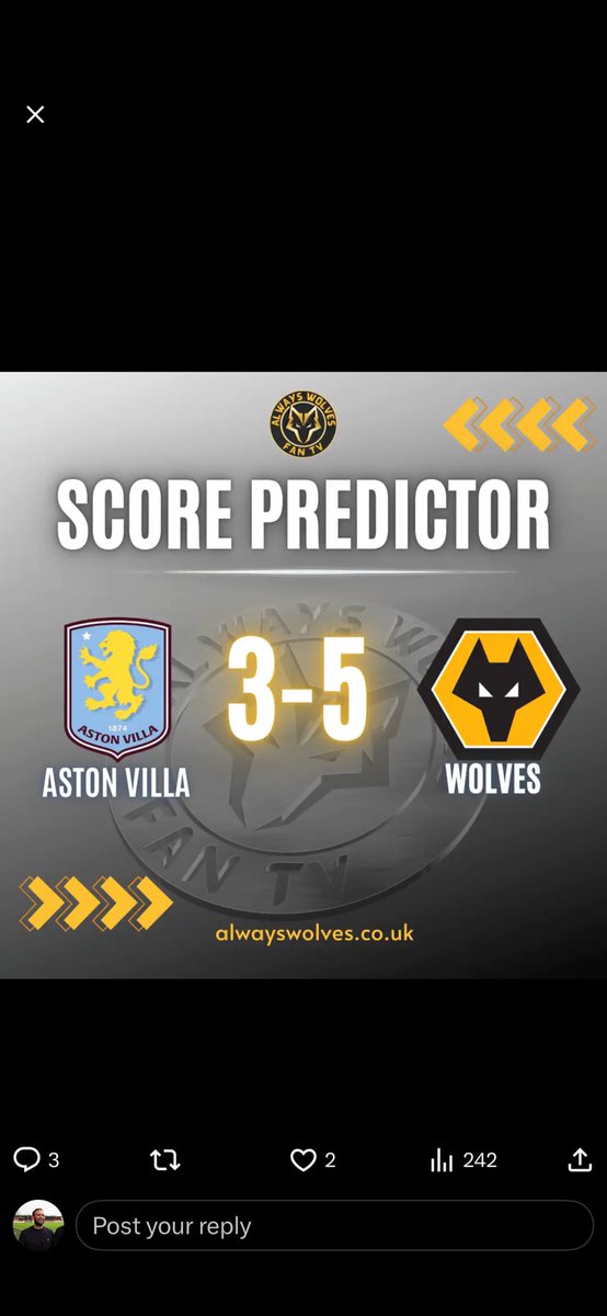 tomjwade's tweet photo. @_AlwaysWolves I would literally get the AWFTV badge tattoo’d on my backside! 🤣 https://t.co/7V0c0XRCsk