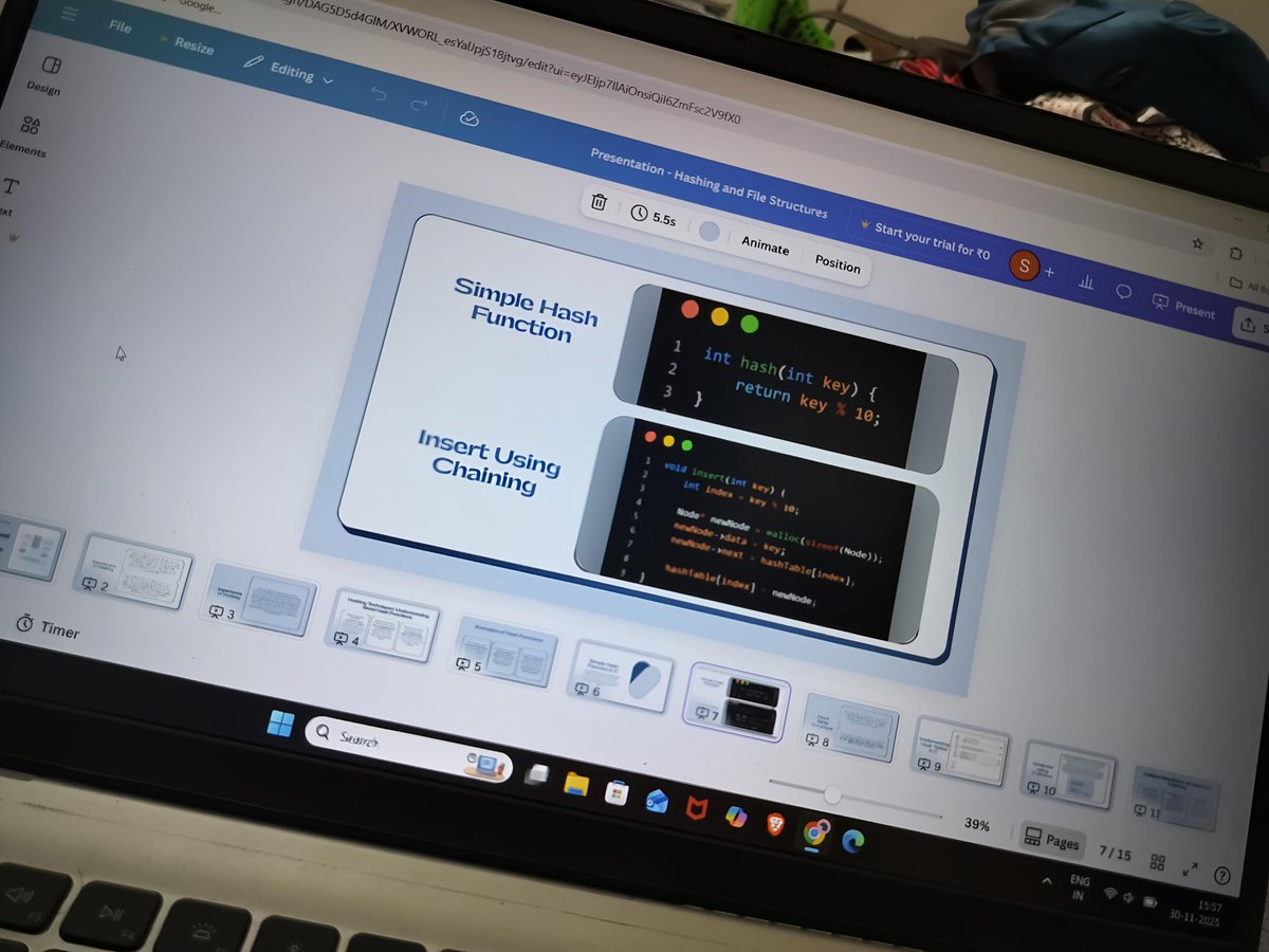 0xsayandip12's tweet image. Making a presentation on Hashing and File Structure for DSA 🥱🥱🥱
Deadline is today midnight😭😭😭
May be she will not open it once also😐😐
But have to submit for internals 🥹🥹🥹
Still some topics left to add
#CollegeStudent #Presentation #Assignment #semester
