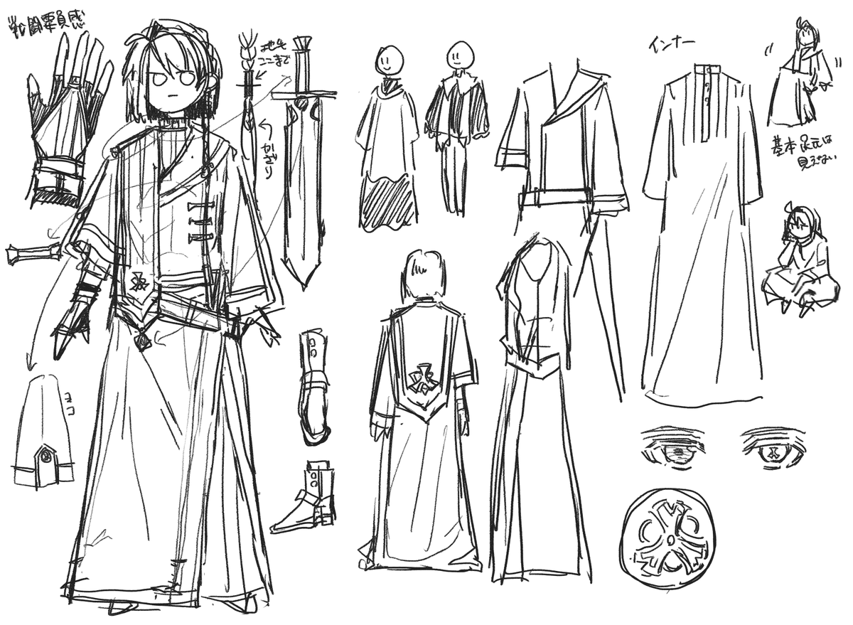 minamoto_44's tweet photo. ②ほぼ決定版
実際に作画する際の参考資料用に描いたものなど https://t.co/3AUtZ0WLll