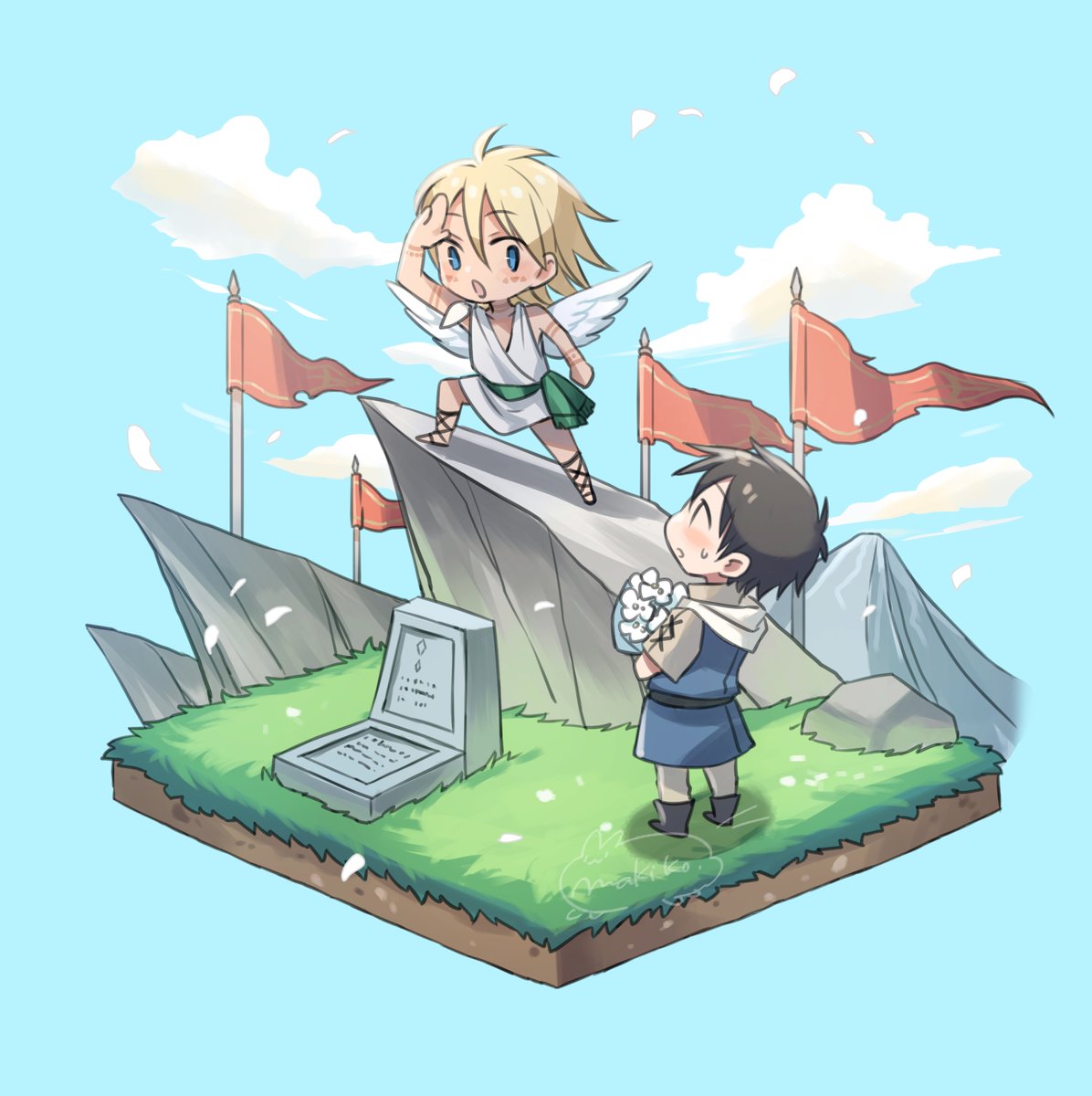 古戦場跡で羽の生えた少年に出会った