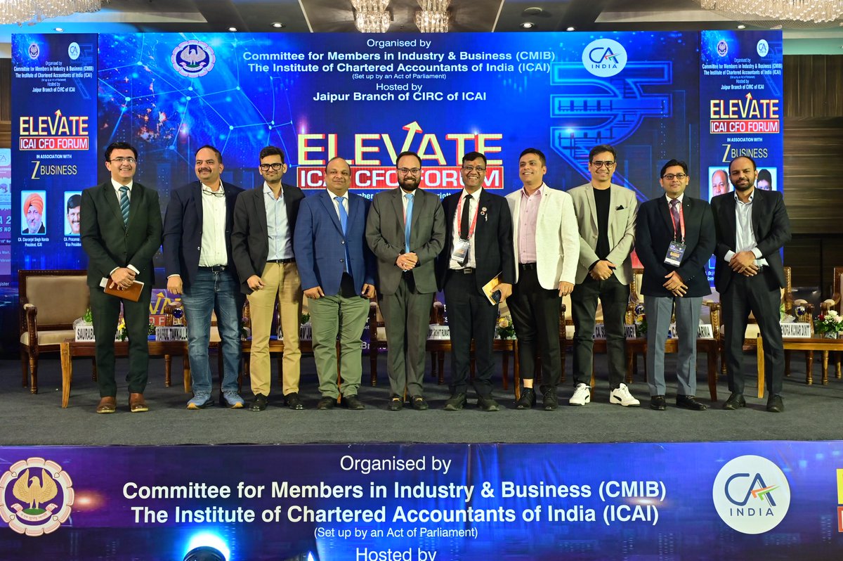 ruwatiaofficial's tweet photo. Proud to have organised the ELEVATE – ICAI CFO Forum, hosted by the Jaipur Branch of CIRC of ICAI in association with Zee Business on 29th November 2025 at Hotel Marriott, Jaipur.

The forum brought together an exceptional group of CFOs and senior finance leaders from leading organisations including Safari Industries India Ltd, Lemon Tree Premier Jaipur, Wonder Home Finance Ltd, PVRINOX Limited, Energy Efficiency Services Ltd, Aavas Financiers Ltd, Accenture, BSR Affiliates, Arth Vritt Capital, APT Global, RNGCA, Bharath Cloud and several more.

With thought-provoking sessions on:
🔹 “The Evolving CFO – From Numbers to Business Strategy”
🔹 “Managing Financial Risks in a Changing Business Landscape”

…the event provided deep insights into how today’s CFOs are reshaping business strategy, governance and financial resilience.

A heartfelt thank you to all participating leaders for their valuable time, insights and engaging conversations. The energy in the room, the quality of discussions and the networking made the event truly memorable.

Looking forward to creating many more impactful platforms that connect, inspire and elevate the finance community.

#ICAI #CMIB #CFOForum #ELEVATE #Jaipur #FinanceLeadership #CFO #BusinessStrategy #RiskManagement
