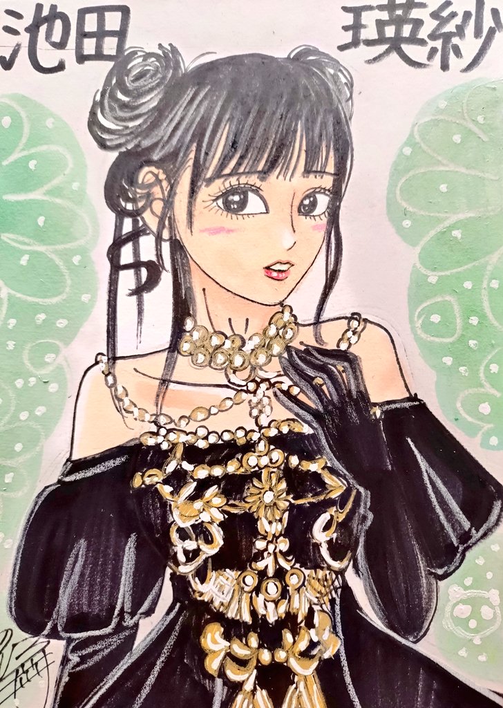 ドン！ 今日描いた乃木坂ちゃんで〜す(*^^*) 🤍てれぱん💚 #似顔絵