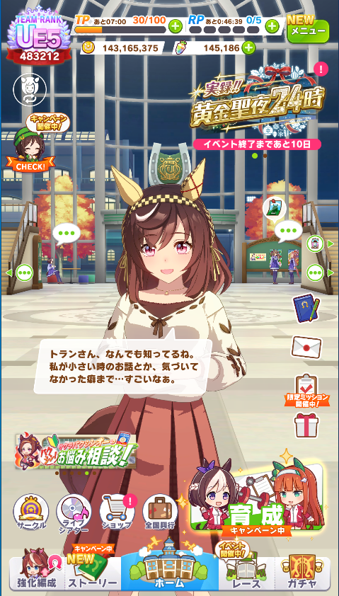 igresttw's tweet image. こつこつやって私服解放しました。
手持ちの中で性能でいえば、来月チャンミは
デュランダル、スティル、ブエナなんだけど
アヤベさんの枠がなくなるので、どっちを外そうかなぁ。