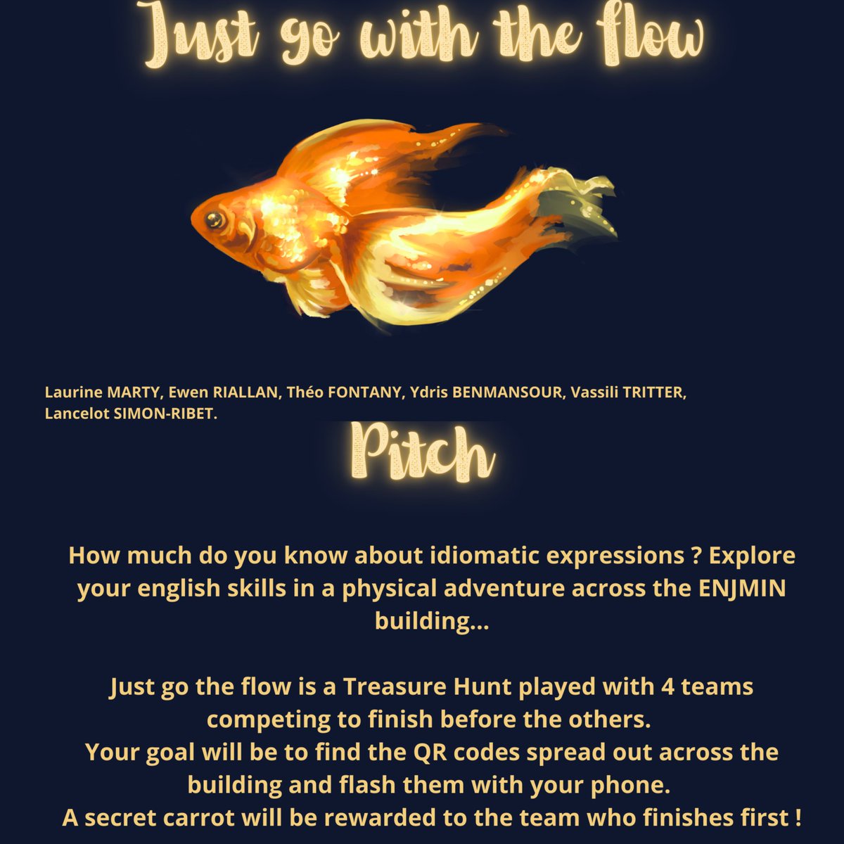 FontanyT's tweet image. « Just go the flow » est une chasse au trésor où 4 équipes s’affrontent pour terminer en premier. 
Votre objectif : trouver les QR codes disséminés dans le bâtiment et les scanner avec votre téléphone.
Mon rôle: #gamedev #etudiant #jeuvideo #jeumobile #Master #unity @Cnam_Enjmin