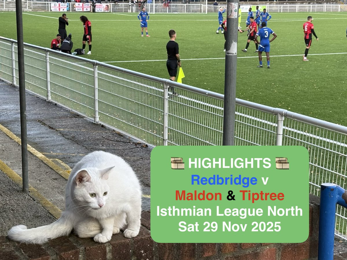🎞️ HIGHLIGHTS 👉🏼 youtu.be/_cfxTkwfmbI?si… 👈🏼

<a href="/TheMotormen/">Redbridge Football Club</a> 🔵♈️🔴 <a href="/MaldonTiptreeFC/">Maldon & Tiptree FC</a>
🪜Step 4 - <a href="/IsthmianLeague/">The Pitching In Isthmian League</a> North
🥊 6th v 2nd
🗓️ Sat 29 Nov 2025
🏟️ techsoc.com
🧑‍🧑‍🧒‍🧒 152
🗞️ s3.eu-west-1.amazonaws.com/files.pitchero…
ℹ️ footballwebpages.co.uk/match/2025-202…
🕸️ isthmian.co.uk