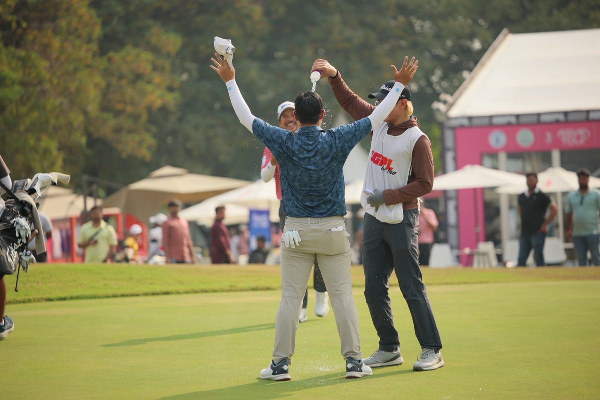 asiantourgolf's tweet image. From fighting to retain his 2026 playing rights to finishing the week on top — Poosit Supupramai’s week couldn’t have ended any sweeter. 🏆👏🏻

#BharathClassic2025 #IGPL #TimeToRise