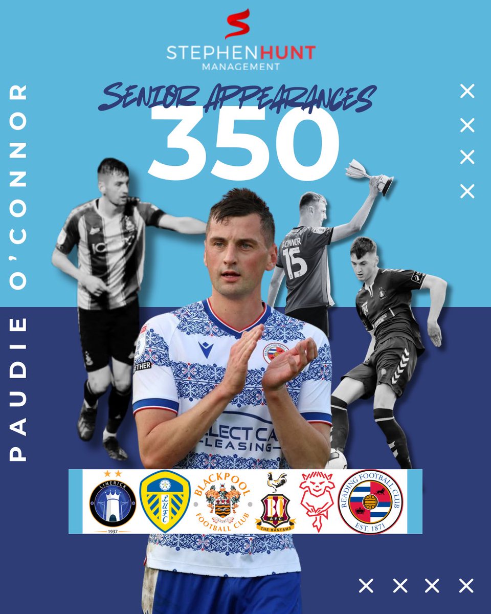 👏 3️⃣5️⃣0️⃣ and counting <a href="/Paudie97/">Paudie O'Connor</a> 💪

Congratulations to Paudie O’Connor, who reached the incredible milestone of 350 senior appearances yesterday in <a href="/ReadingFC/">Reading FC</a>’s 3-0 win over Blackpool 🙌

Plenty more to come 💪

#ReadingFC #POC15 #TeamSHM