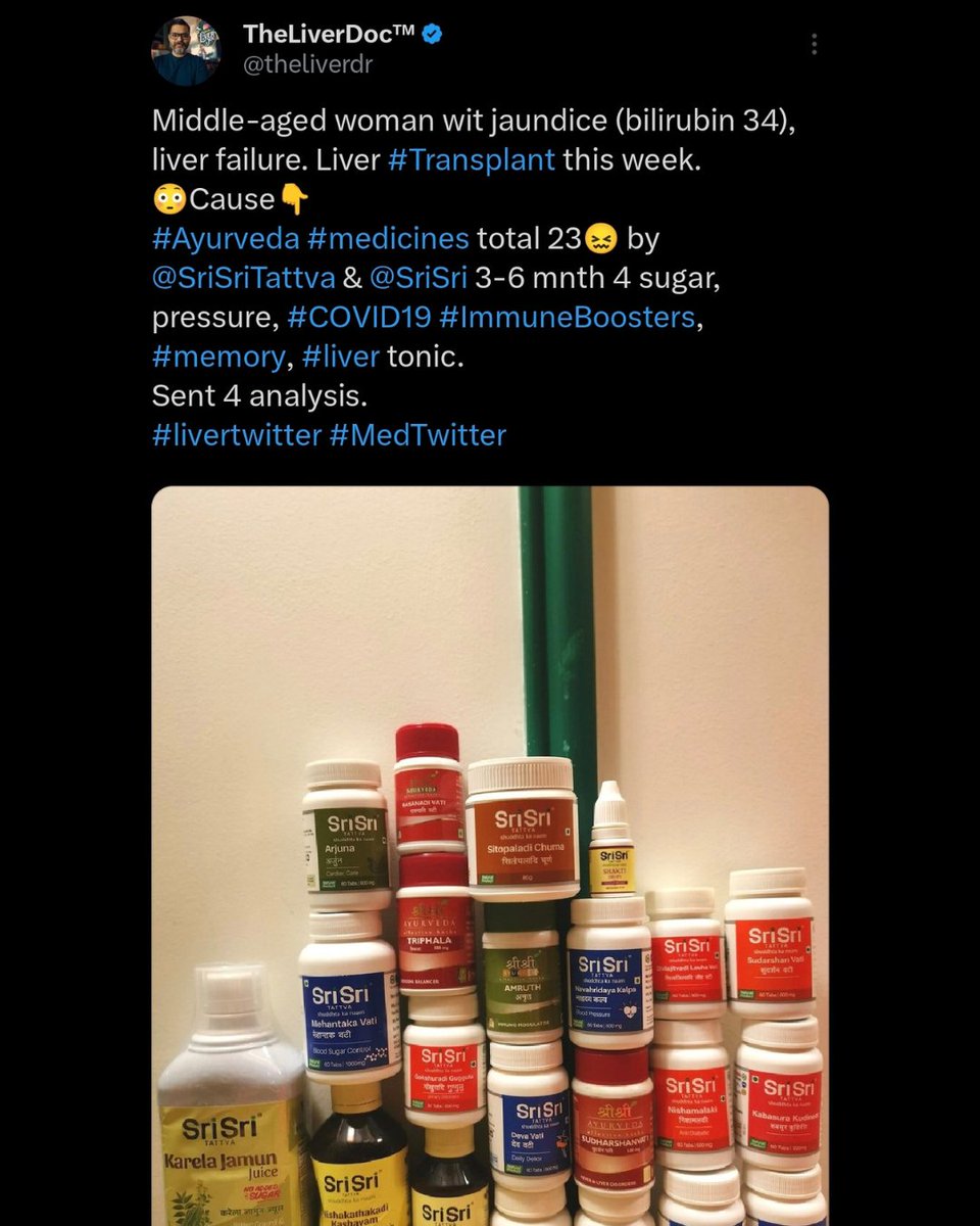 theliverdr's tweet image. An influencer marketing agency asked me to collaborate on Guruji Sri Sri Ravishankar&apos;s Ayurvedic medicine brand called Sri Sri Tattva. 

I have decided to do it for free.

I&apos;m benevolent when it&apos;s a collaboration for public health education.