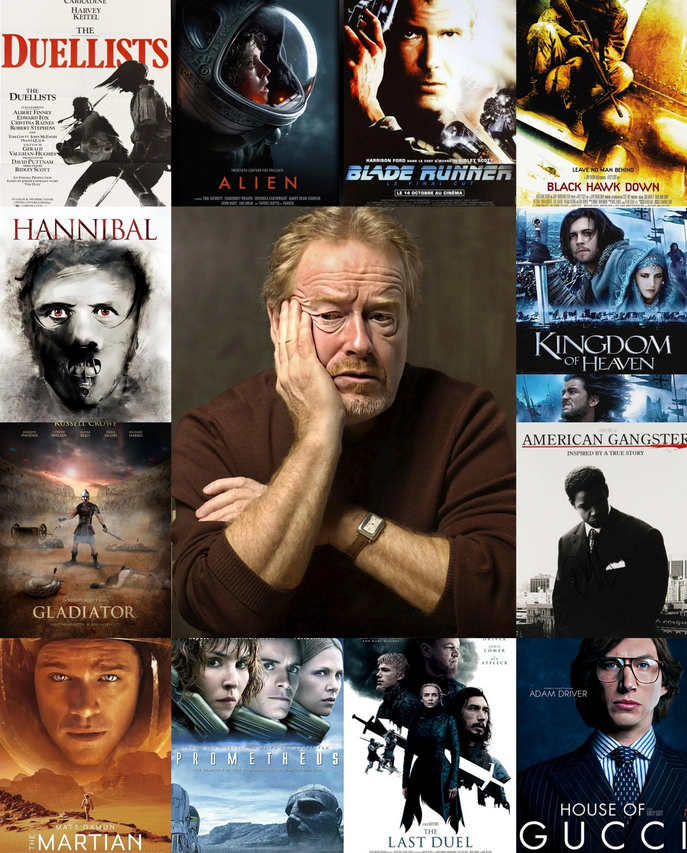 30 de noviembre: #RidleyScott (1937) cumple 88 años... y rodando. "Solo" por #Losduelistas #Alien y #BladeRunner ya está en lo más alto. Luego vino mucho más...
