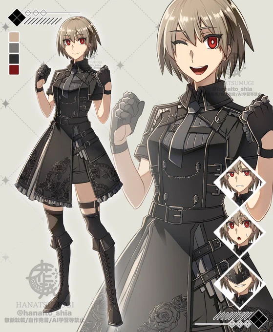 ゴシック軍服戦闘員キャラデザ(opt実績) #illustration