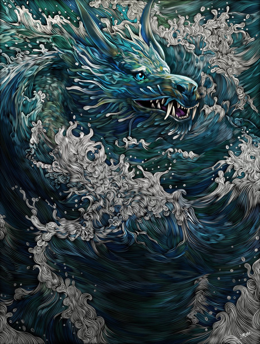 DaniellaDoodles's tweet image. Good morning! ☀️ 

‘The Dragon of Water’
Owned by @basileus_eth